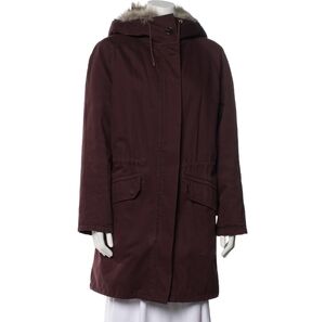 Yves Salomon Fur-Lined Parka Plum